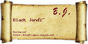 Bladt Jenő névjegykártya